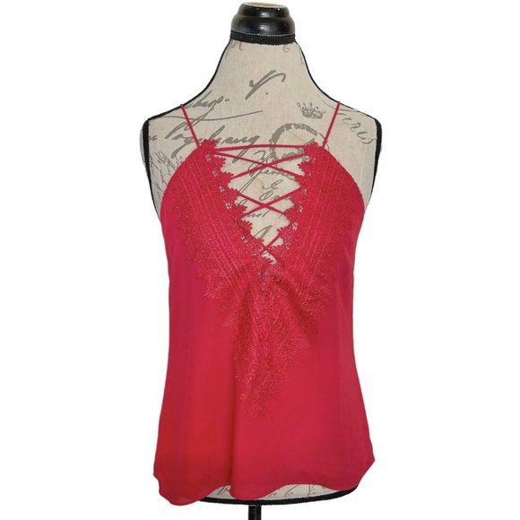 WAYF Posie Strappy Camisole In Red Lipstick - Size S - Picture 2 of 16